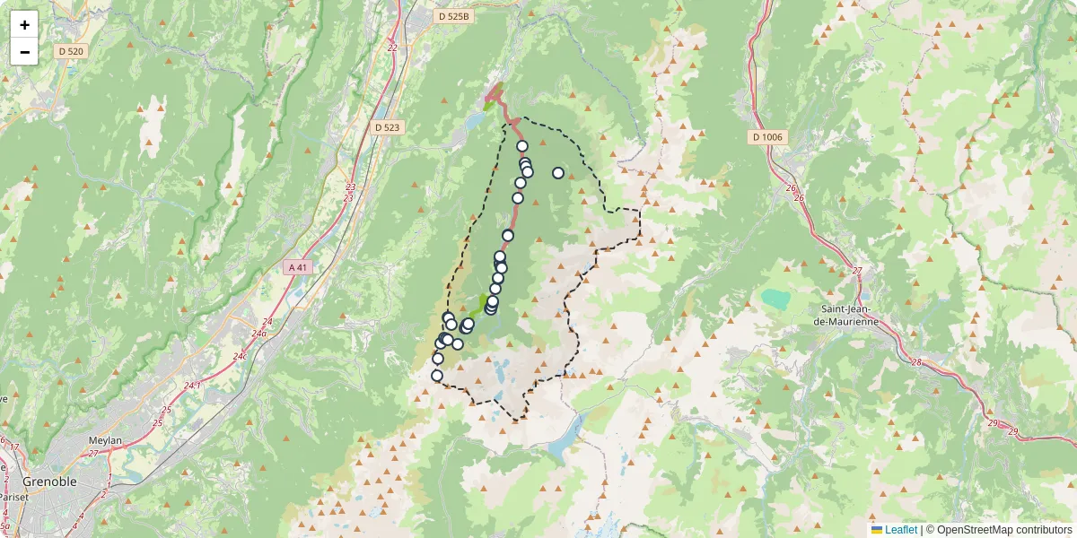 Carte du réseau de transport en commun à Le Haut-Bréda - lignes de bus et arrêts