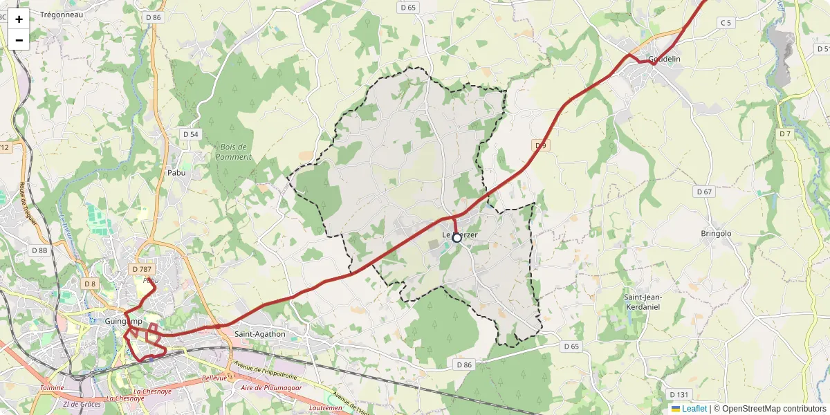 Carte du réseau de transport en commun à Le Merzer - lignes de bus et arrêts