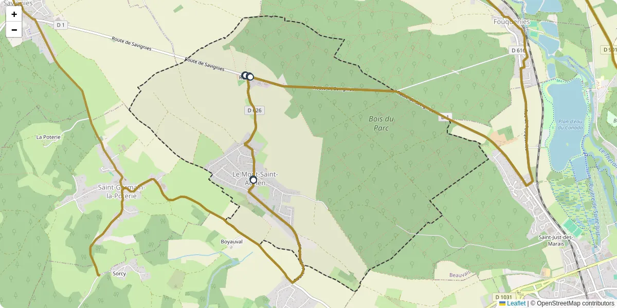 Carte du réseau de transport en commun à Le Mont-Saint-Adrien - lignes de bus et arrêts