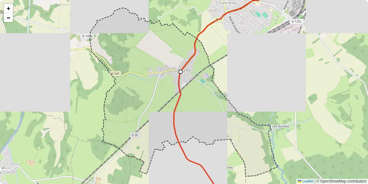 Carte du réseau de transport en commun à Le Pailly - lignes de bus et arrêts
