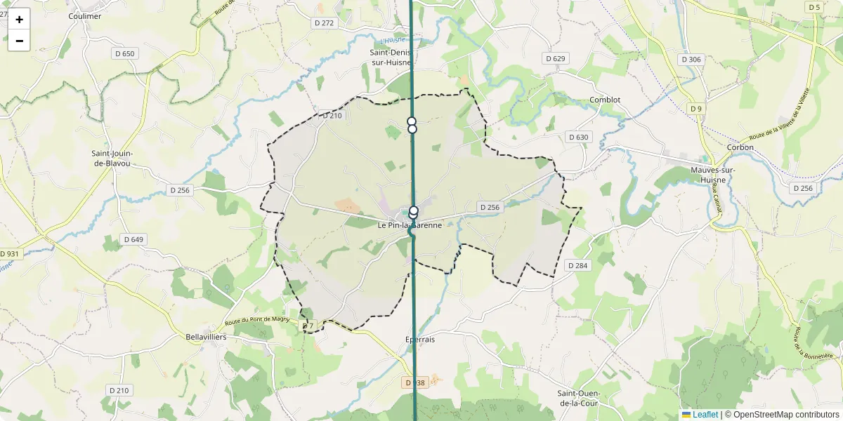 Carte du réseau de transport en commun à Le Pin-la-Garenne - lignes de bus et arrêts