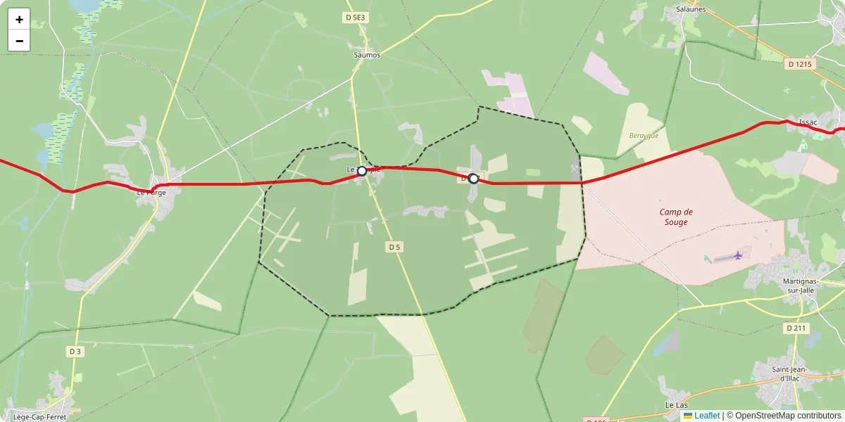 Carte du réseau de transport en commun à Le Temple - lignes de bus et arrêts