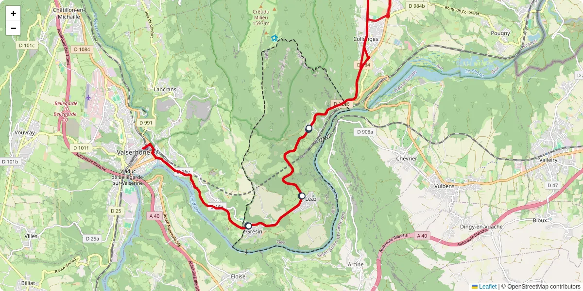 Carte du réseau de transport en commun à Léaz - lignes de bus et arrêts