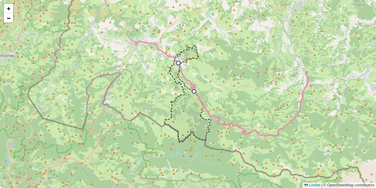 Carte du réseau de transport en commun à Lecumberry - lignes de bus et arrêts