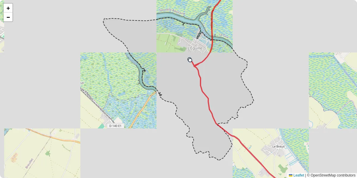 Carte du réseau de transport en commun à L'Éguille - lignes de bus et arrêts
