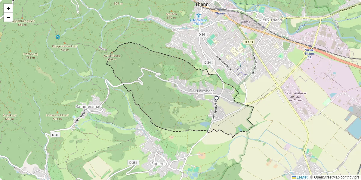 Carte du réseau de transport en commun à Leimbach - lignes de bus et arrêts
