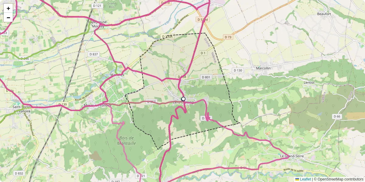 Carte du réseau de transport en commun à Lens-Lestang - lignes de bus et arrêts