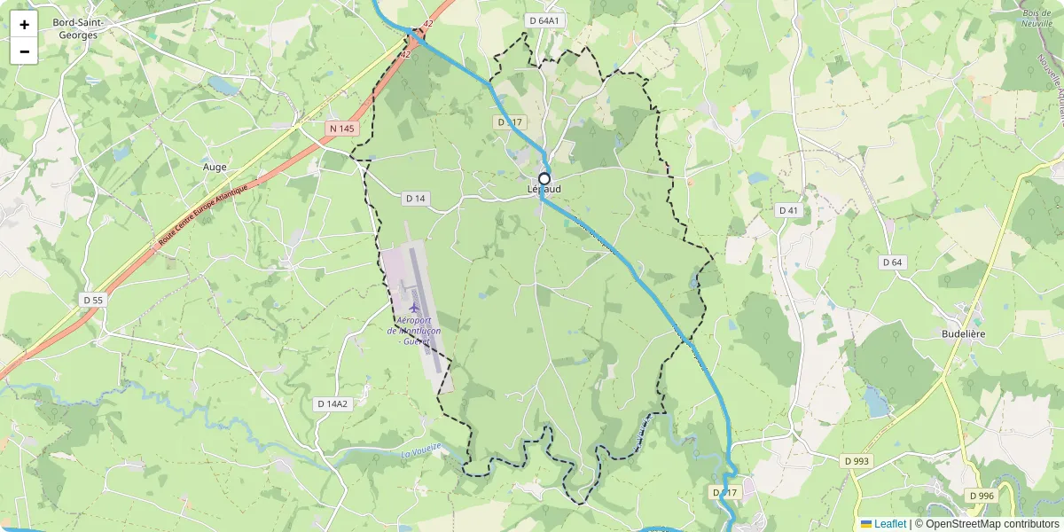 Carte du réseau de transport en commun à Lépaud - lignes de bus et arrêts