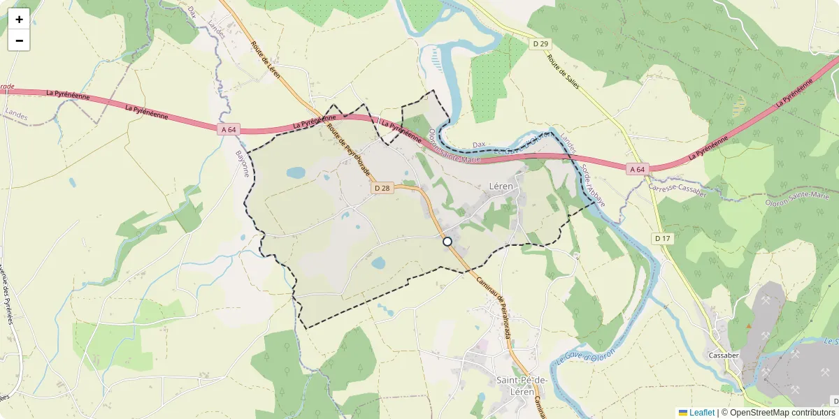 Carte du réseau de transport en commun à Léren - lignes de bus et arrêts