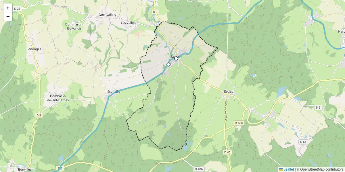 Carte du réseau de transport en commun à Lerrain - lignes de bus et arrêts