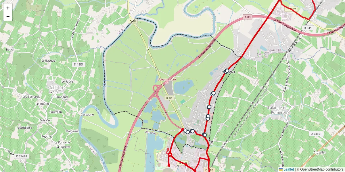 Carte du réseau de transport en commun à Les Billaux - lignes de bus et arrêts