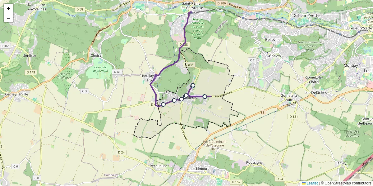 Carte du réseau de transport en commun à Les Molières - lignes de bus et arrêts