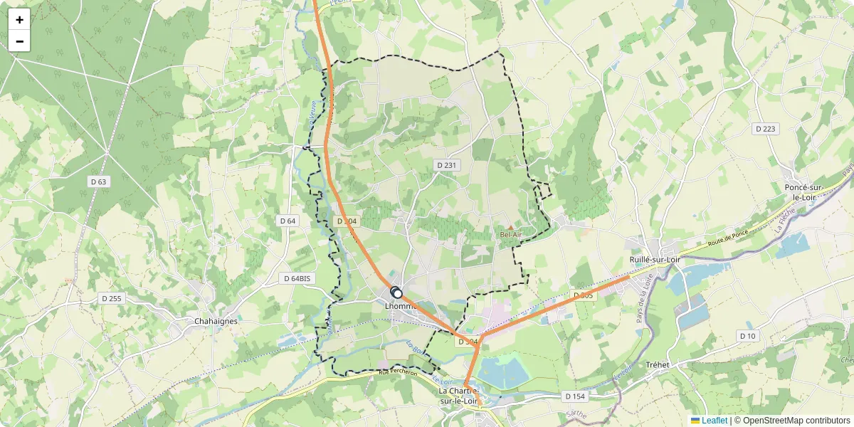 Carte du réseau de transport en commun à Lhomme - lignes de bus et arrêts