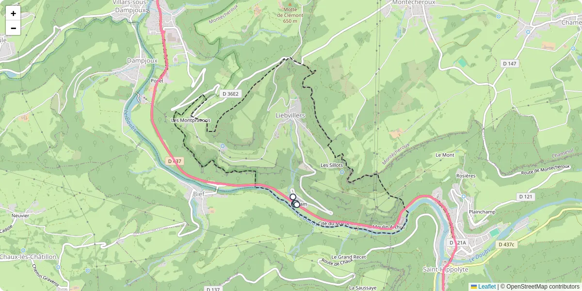 Carte du réseau de transport en commun à Liebvillers - lignes de bus et arrêts