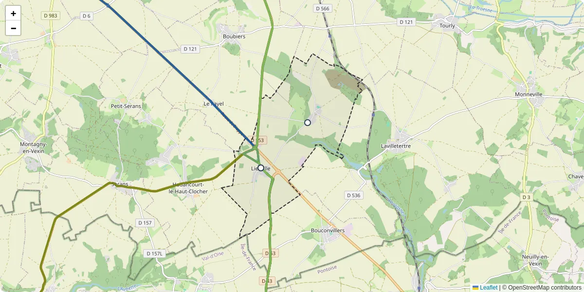 Carte du réseau de transport en commun à Lierville - lignes de bus et arrêts