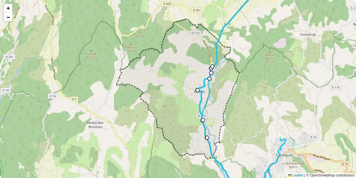 Carte du réseau de transport en commun à Limans - lignes de bus et arrêts