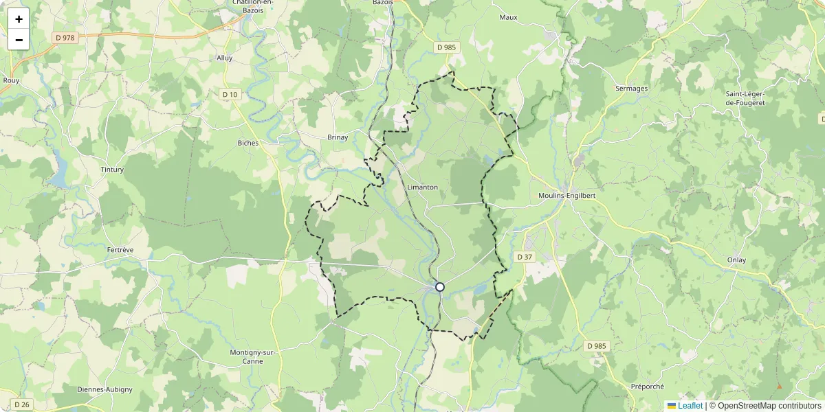 Carte du réseau de transport en commun à Limanton - lignes de bus et arrêts