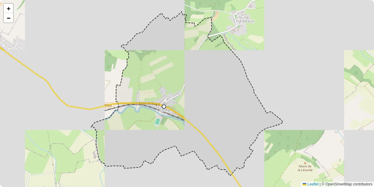 Carte du réseau de transport en commun à Linay - lignes de bus et arrêts