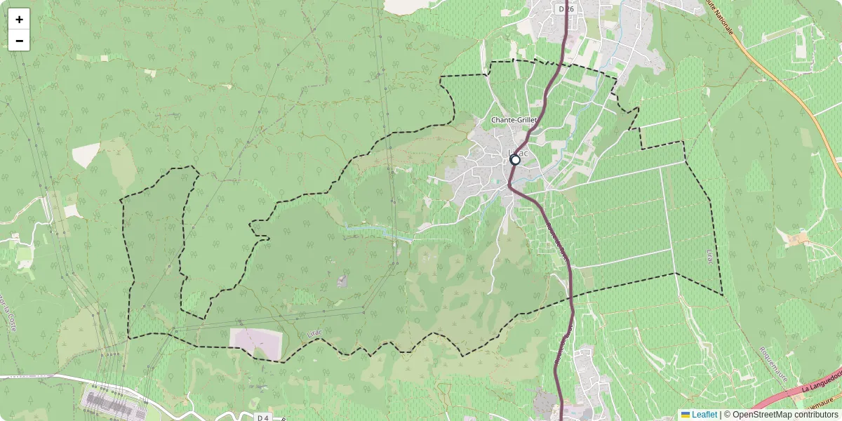 Carte du réseau de transport en commun à Lirac - lignes de bus et arrêts