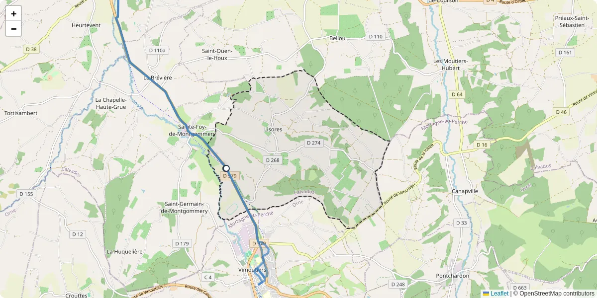 Carte du réseau de transport en commun à Lisores - lignes de bus et arrêts