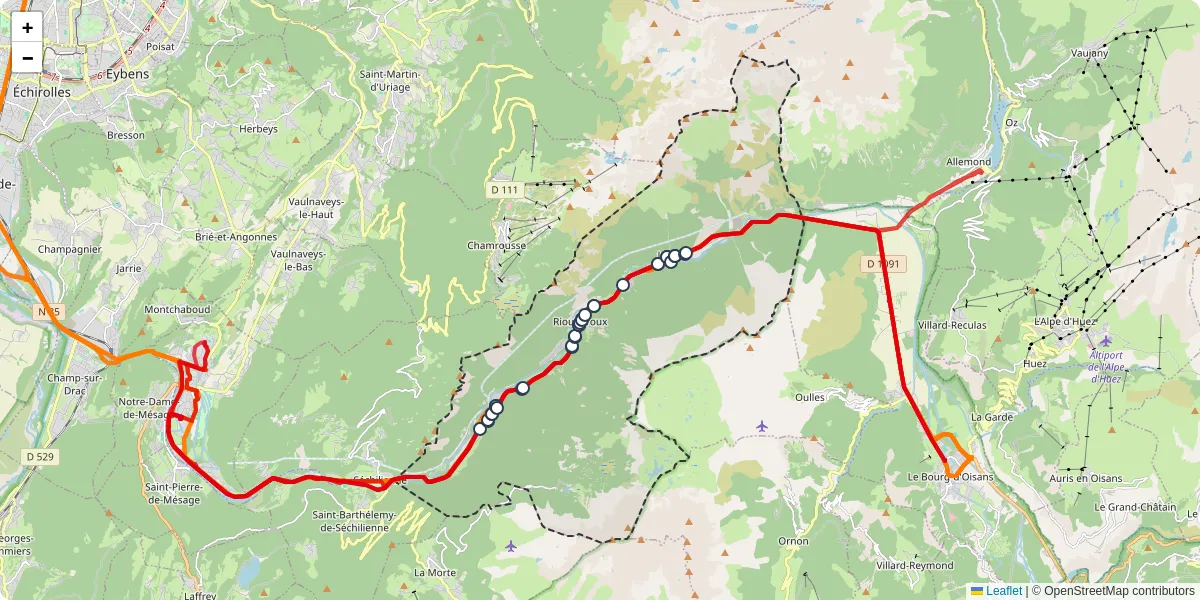 Carte du réseau de transport en commun à Livet-et-Gavet - lignes de bus et arrêts