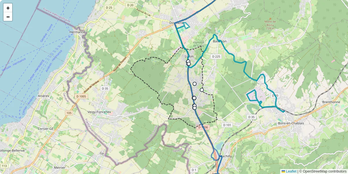 Carte du réseau de transport en commun à Loisin - lignes de bus et arrêts