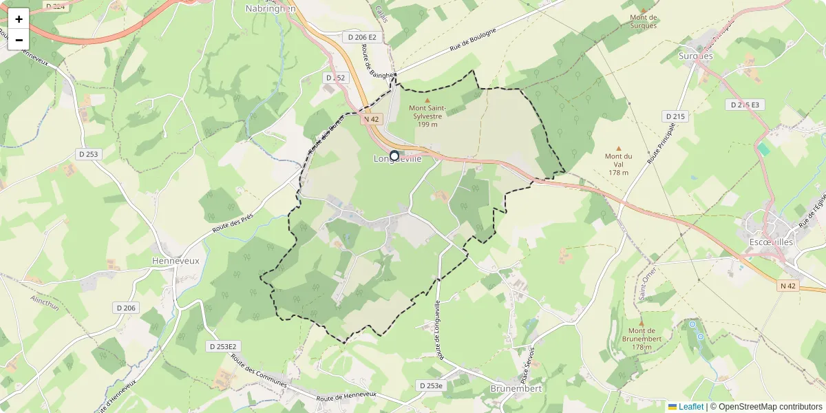 Carte du réseau de transport en commun à Longueville - lignes de bus et arrêts