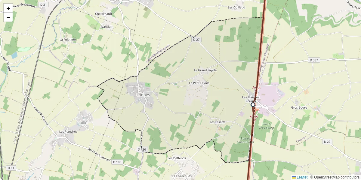 Carte du réseau de transport en commun à Lonnes - lignes de bus et arrêts