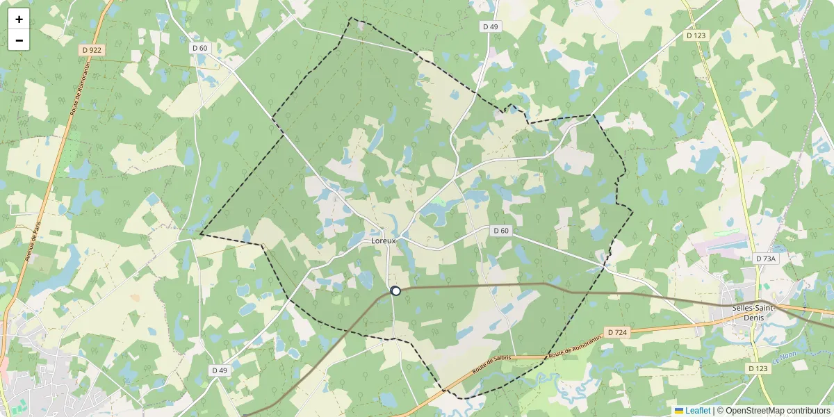 Carte du réseau de transport en commun à Loreux - lignes de bus et arrêts