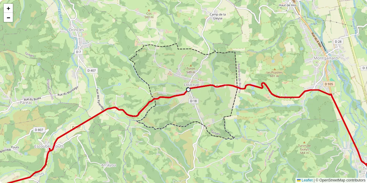 Carte du réseau de transport en commun à Loucrup - lignes de bus et arrêts