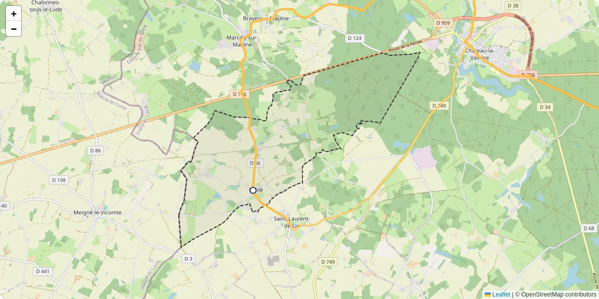 Carte du réseau de transport en commun à Lublé - lignes de bus et arrêts
