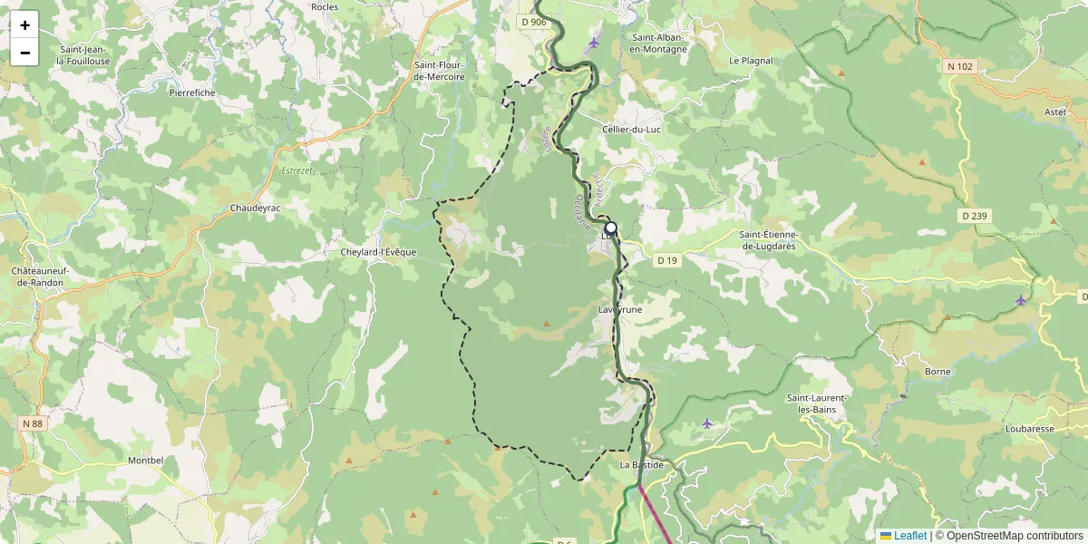 Carte du réseau de transport en commun à Luc - lignes de bus et arrêts