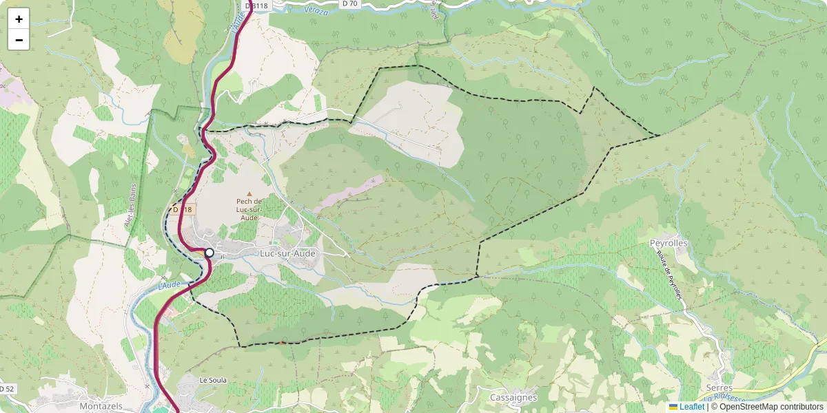 Carte du réseau de transport en commun à Luc-sur-Aude - lignes de bus et arrêts