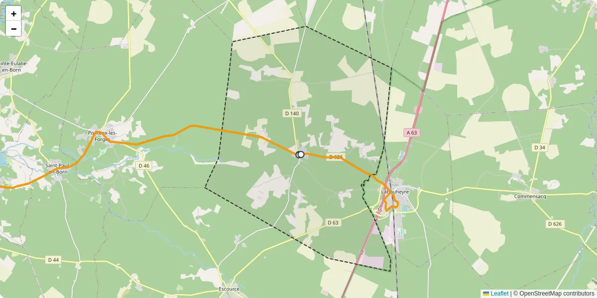 Carte du réseau de transport en commun à Lüe - lignes de bus et arrêts