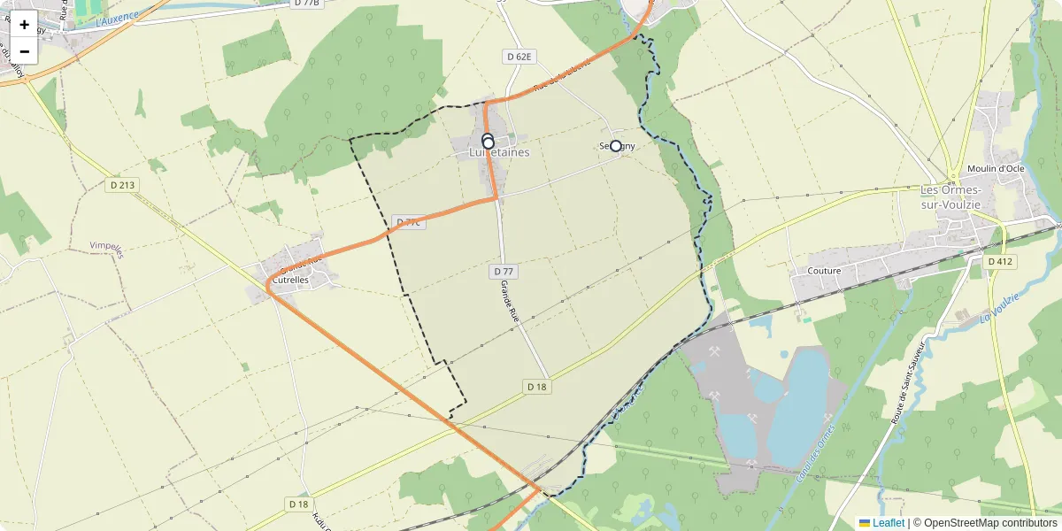 Carte du réseau de transport en commun à Luisetaines - lignes de bus et arrêts