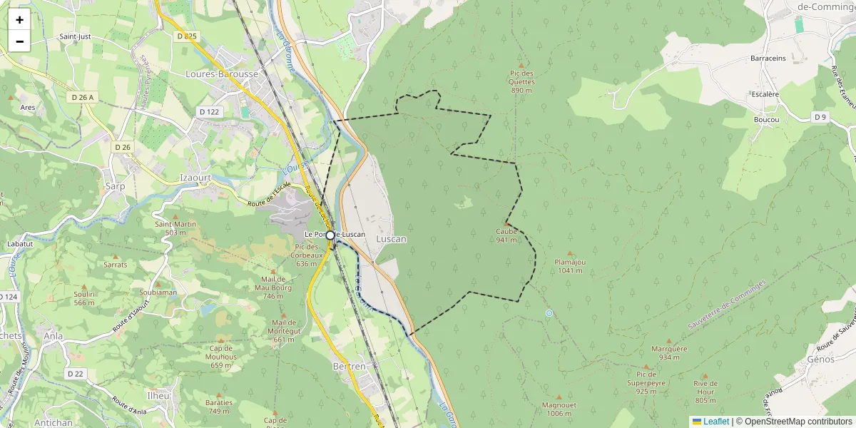 Carte du réseau de transport en commun à Luscan - lignes de bus et arrêts