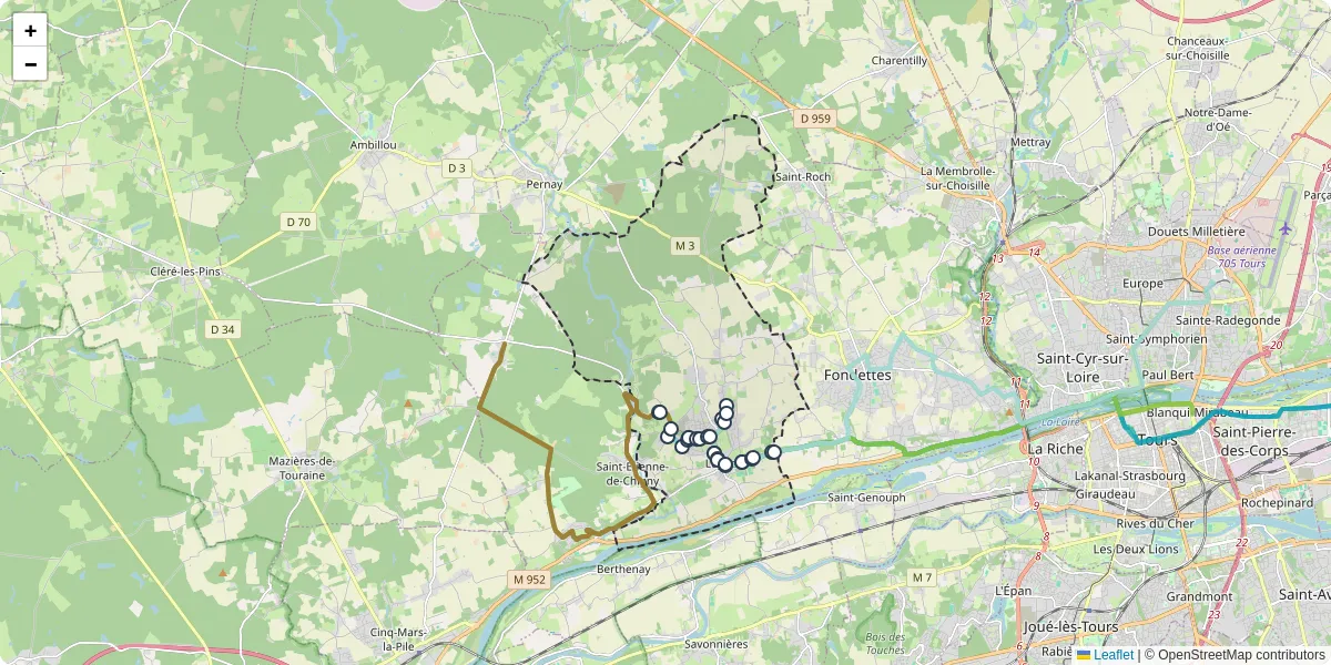 Carte du réseau de transport en commun à Luynes - lignes de bus et arrêts
