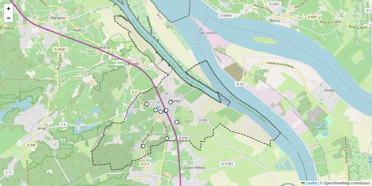 Carte du réseau de transport en commun à Macau - lignes de bus et arrêts