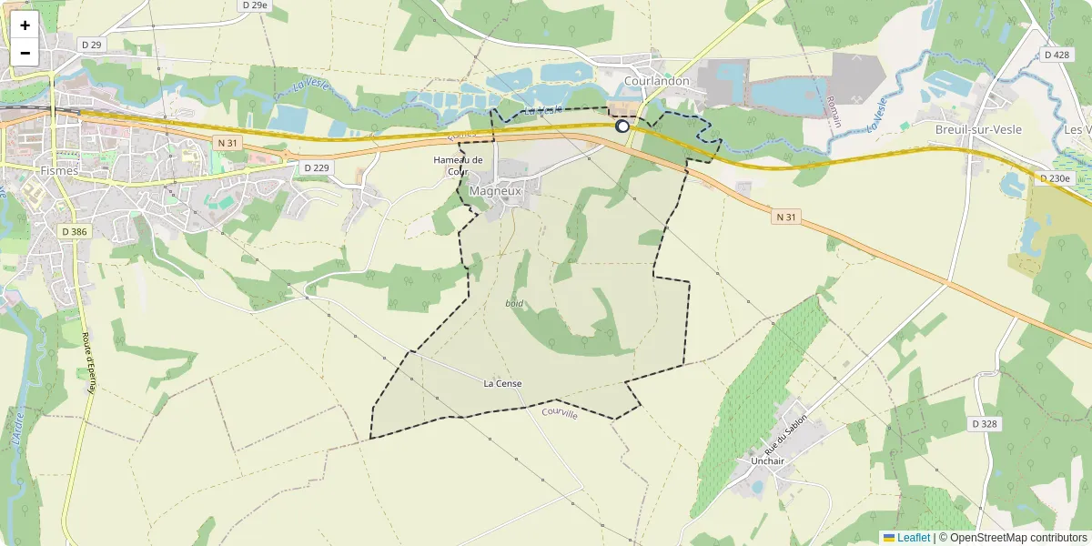 Carte du réseau de transport en commun à Magneux - lignes de bus et arrêts