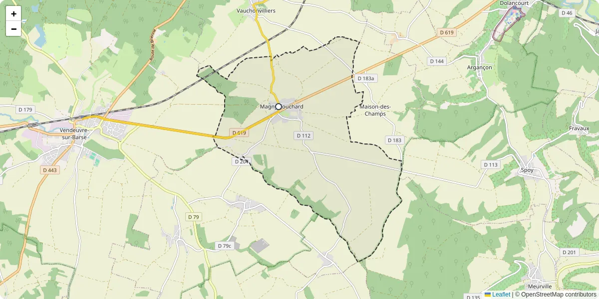 Carte du réseau de transport en commun à Magny-Fouchard - lignes de bus et arrêts