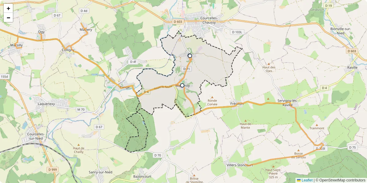 Carte du réseau de transport en commun à Maizeroy - lignes de bus et arrêts