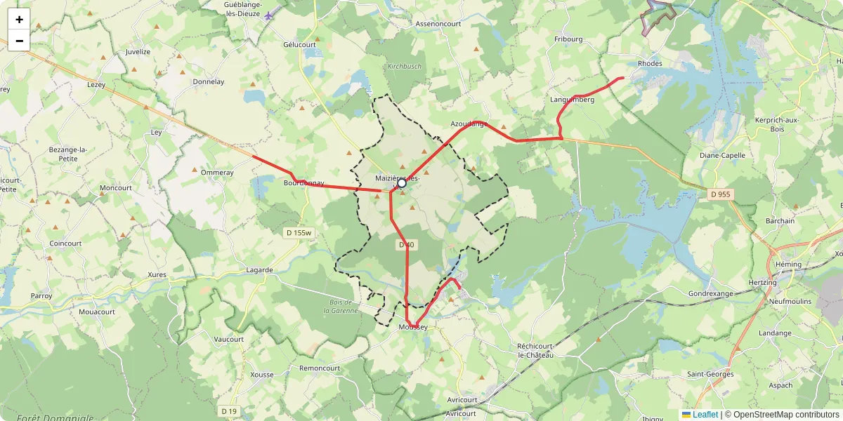 Carte du réseau de transport en commun à Maizières-lès-Vic - lignes de bus et arrêts
