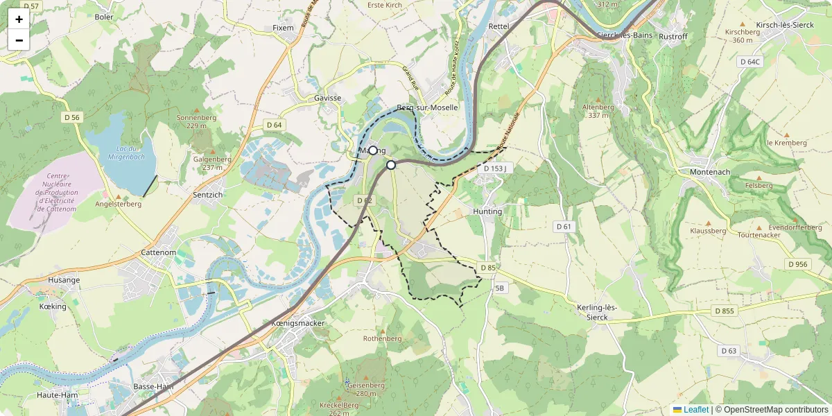 Carte du réseau de transport en commun à Malling - lignes de bus et arrêts