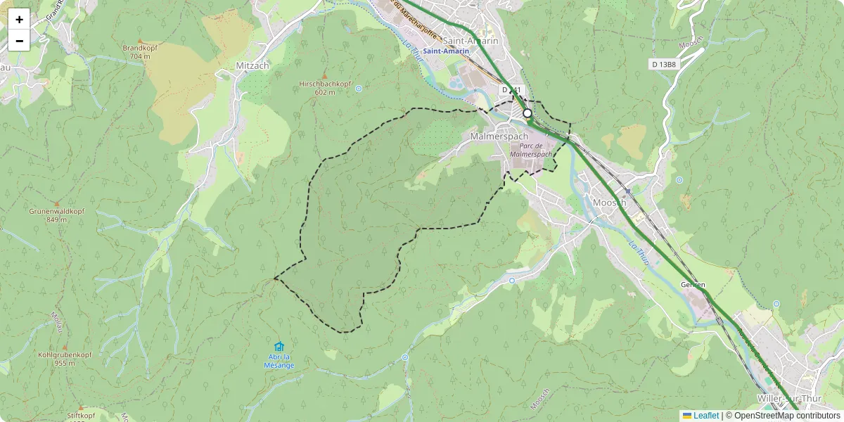 Carte du réseau de transport en commun à Malmerspach - lignes de bus et arrêts