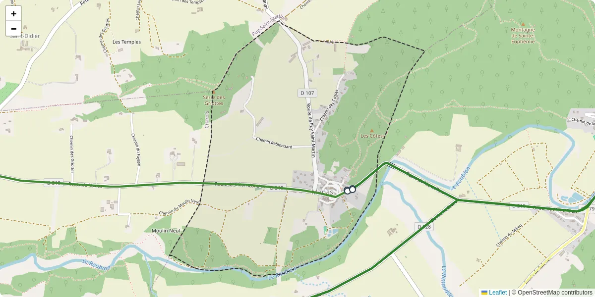 Carte du réseau de transport en commun à Manas - lignes de bus et arrêts