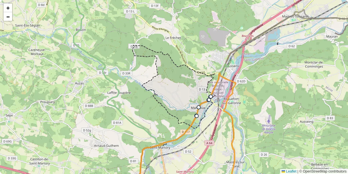 Carte du réseau de transport en commun à Mancioux - lignes de bus et arrêts