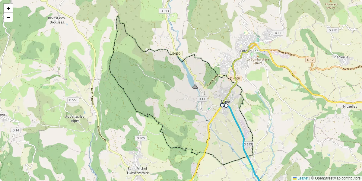 Carte du réseau de transport en commun à Mane - lignes de bus et arrêts