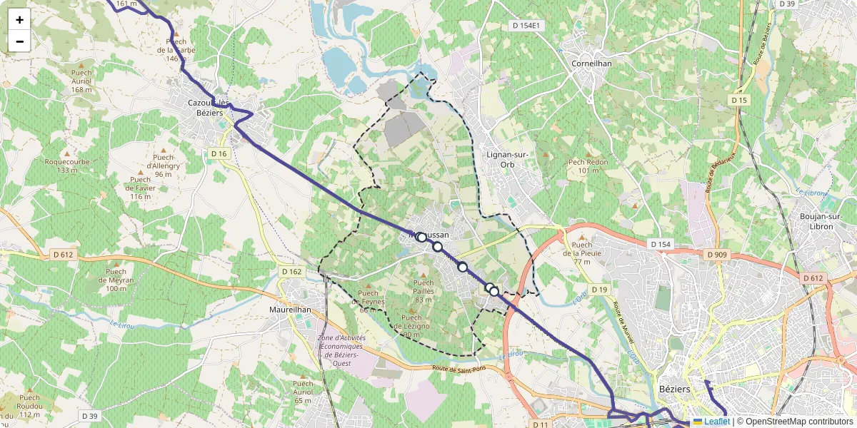 Carte du réseau de transport en commun à Maraussan - lignes de bus et arrêts