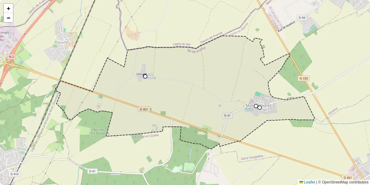 Carte du réseau de transport en commun à Marchémoret - lignes de bus et arrêts