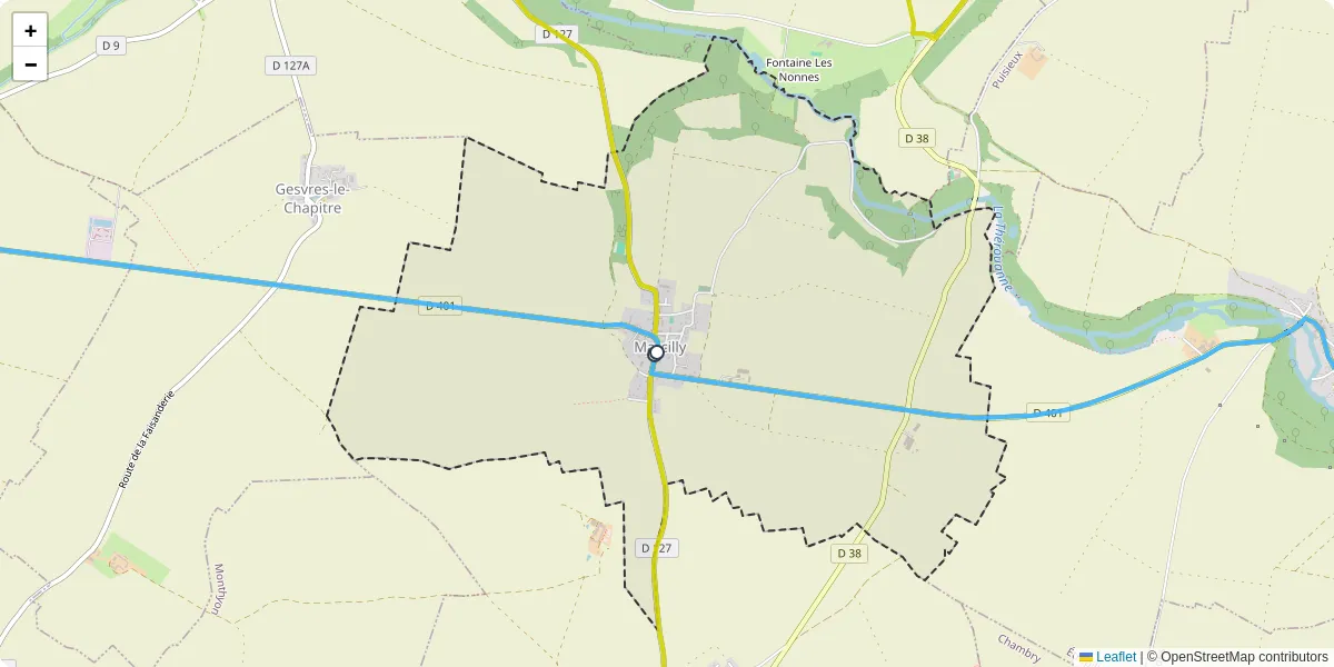 Carte du réseau de transport en commun à Marcilly - lignes de bus et arrêts